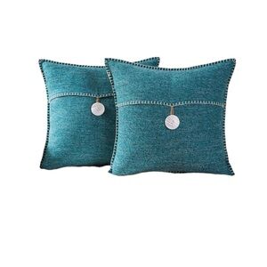 Phantoscope Button Series Square Decorative Throw Pillow Cover for Couch